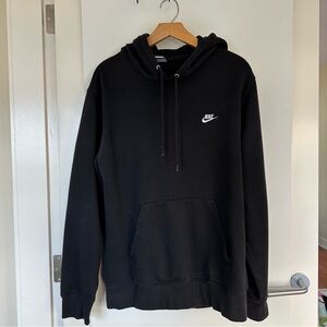 Nike Black Hoodie with White Swoosh Logo